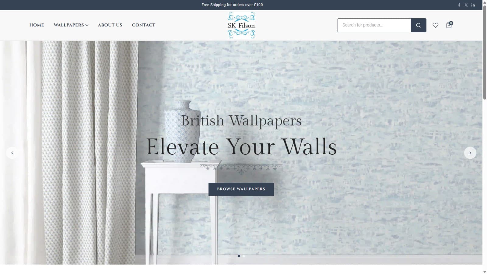 SK FILSON website, British Wallpaper